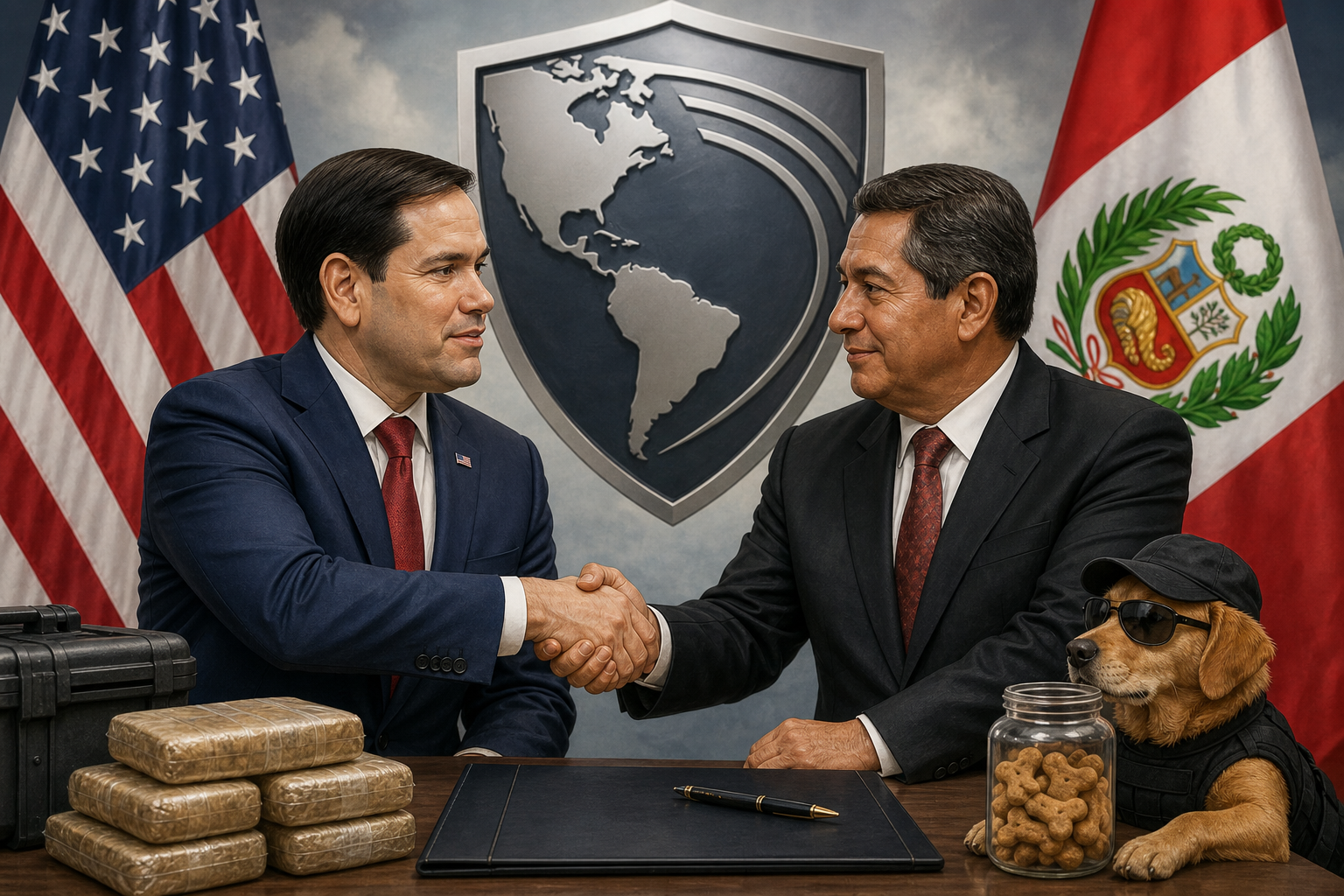 Editorial illustration for Marco Rubio anuncia la adhesión de Perú al Escudo de las Américas: ¿qué hay detrás del interés en el país?